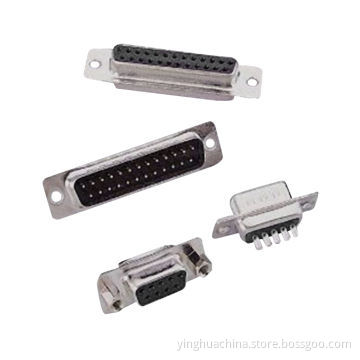D-sub Connectors Solder Type Stamped Pin, 9/15/25/37/50pins, Male/Female, through Hole Hex Screw